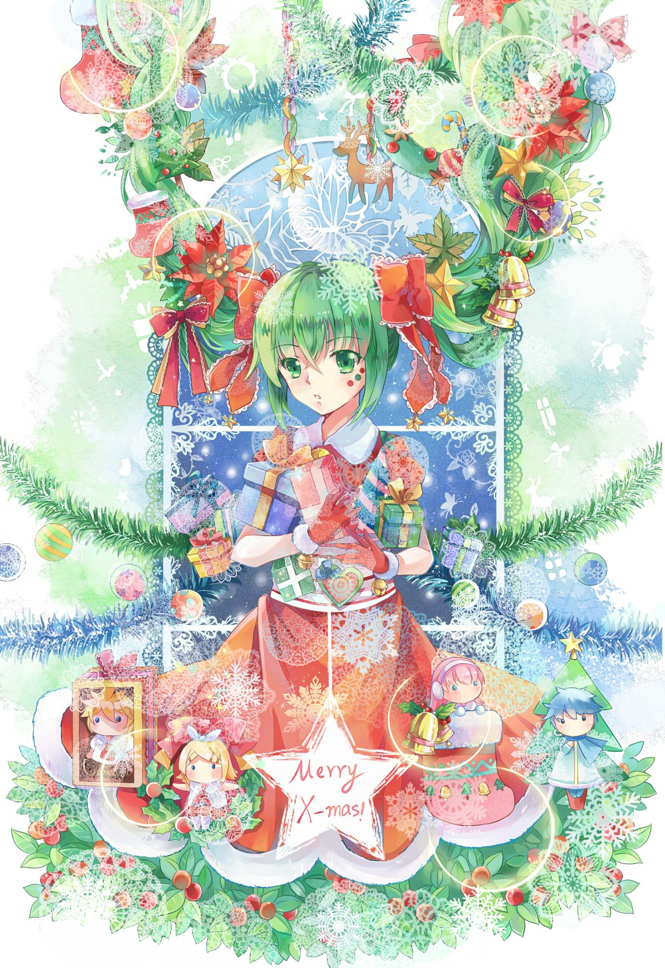 A hatsune miku &amp; GUMI Christmas picture and wallpaper 10 sheets (vocaloid VOCALOID picture wallpaper 07) 4