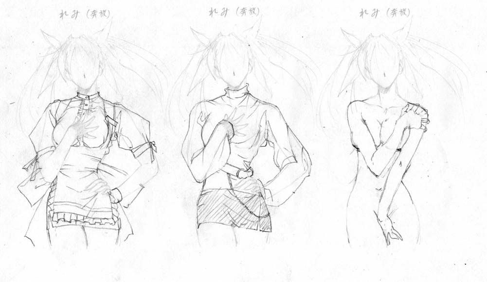artist: Orimiya Mai (puriori-soft) / character sheet drawings for [Gage] Bishoku (pc game) 186