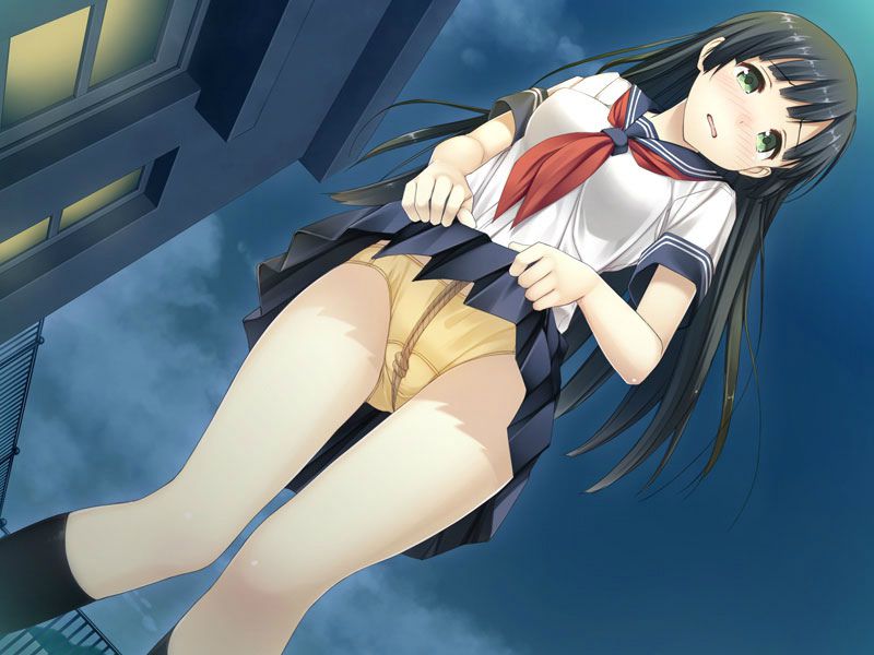 A two-dimensional erotic image of a girl with too many bruises showing her skirt and pants up 11