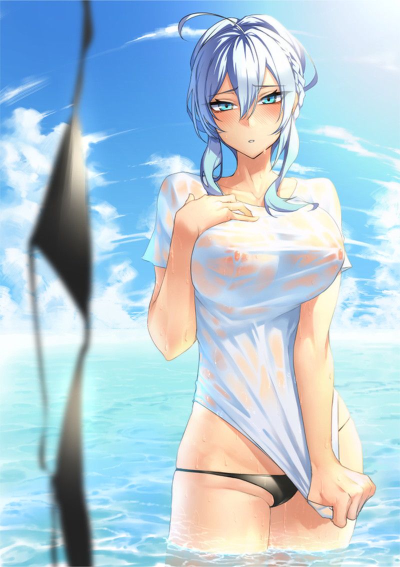 【Secondary】Erotic image of wet clothes sticking to the no-bra and the nipples are squeezy 54