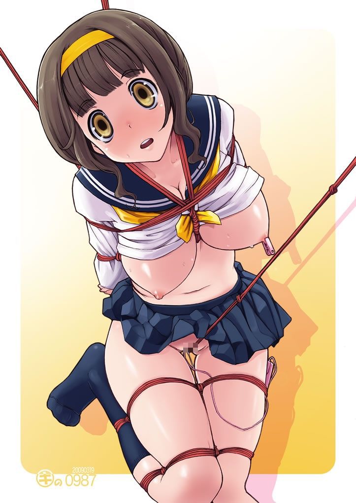 【Manga tightrope walking】 Hentai girl secondary erotic image being tamed by bun tightrope walking where rough rope bites into the crotch and becomes love liquid trotro tro 7