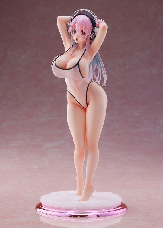 Supaso ni ko A figure whose are too erotic and overflowing with simple white one-piece swimsuit 2