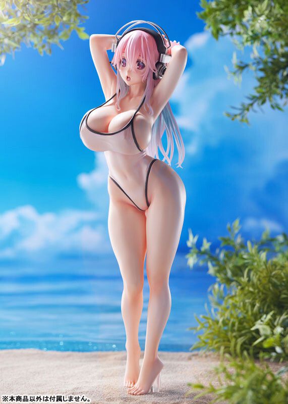Supaso ni ko A figure whose are too erotic and overflowing with simple white one-piece swimsuit 8