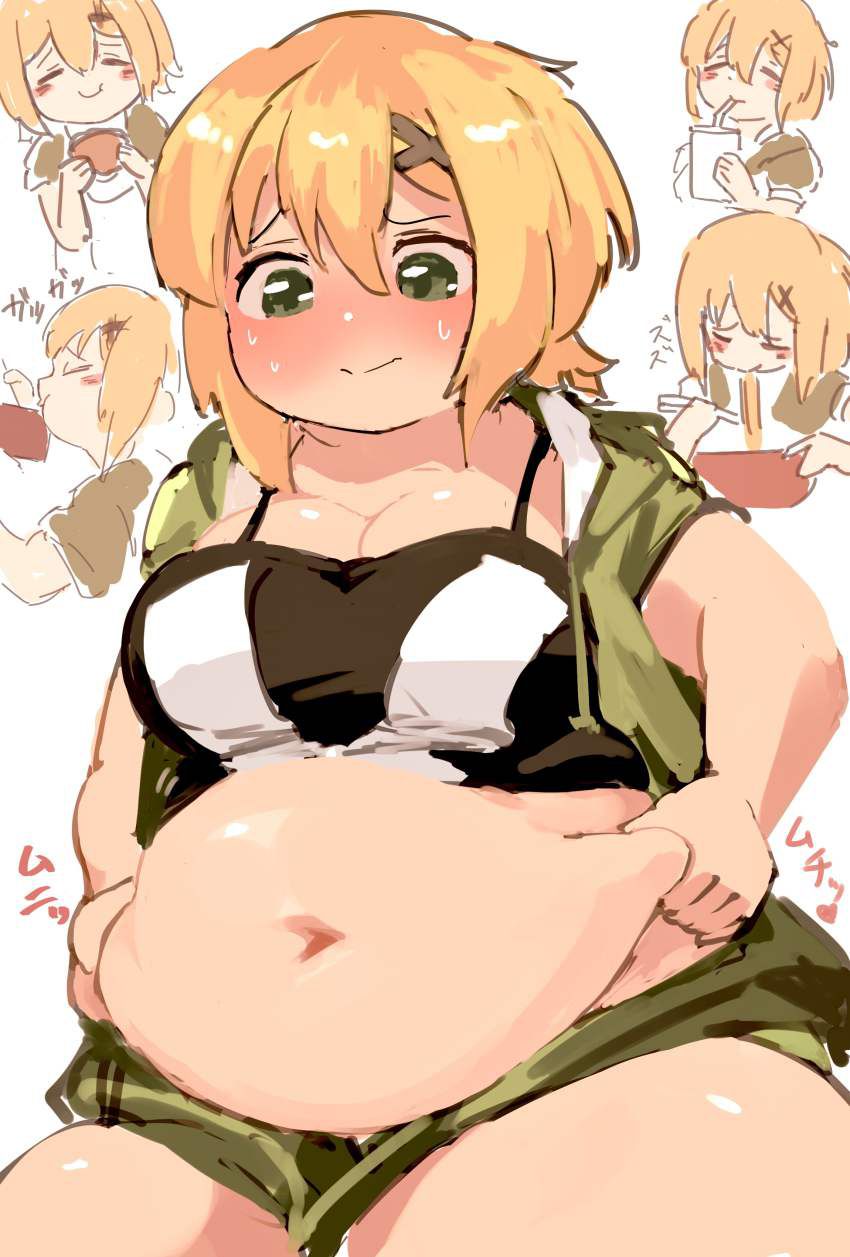【Deb is spoiled】 Secondary erotic image of a girl who is worried about pinching her own belly meat 10
