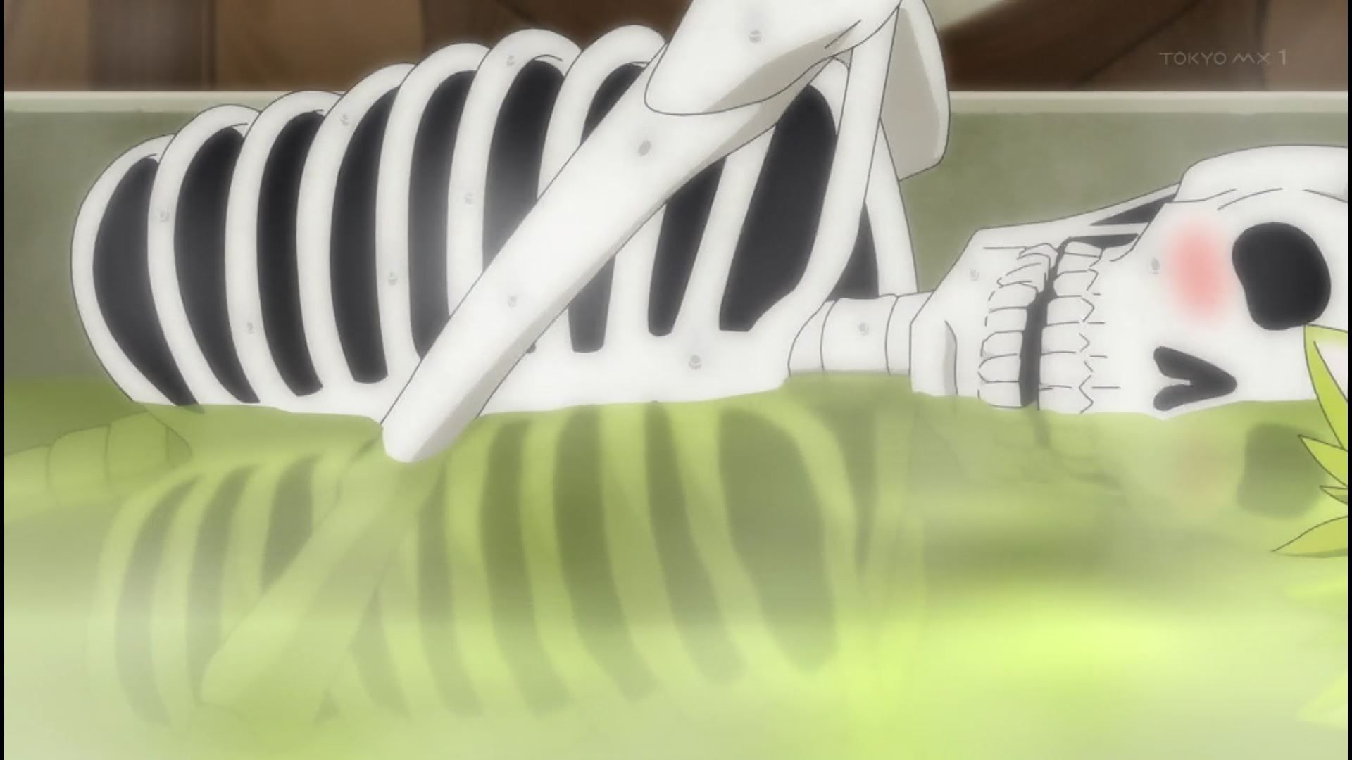 In episode 6 of the anime "Skeleton Knight, I'm Going Out to Another World" a girl takes off her clothes and looks completely naked and erotic 12