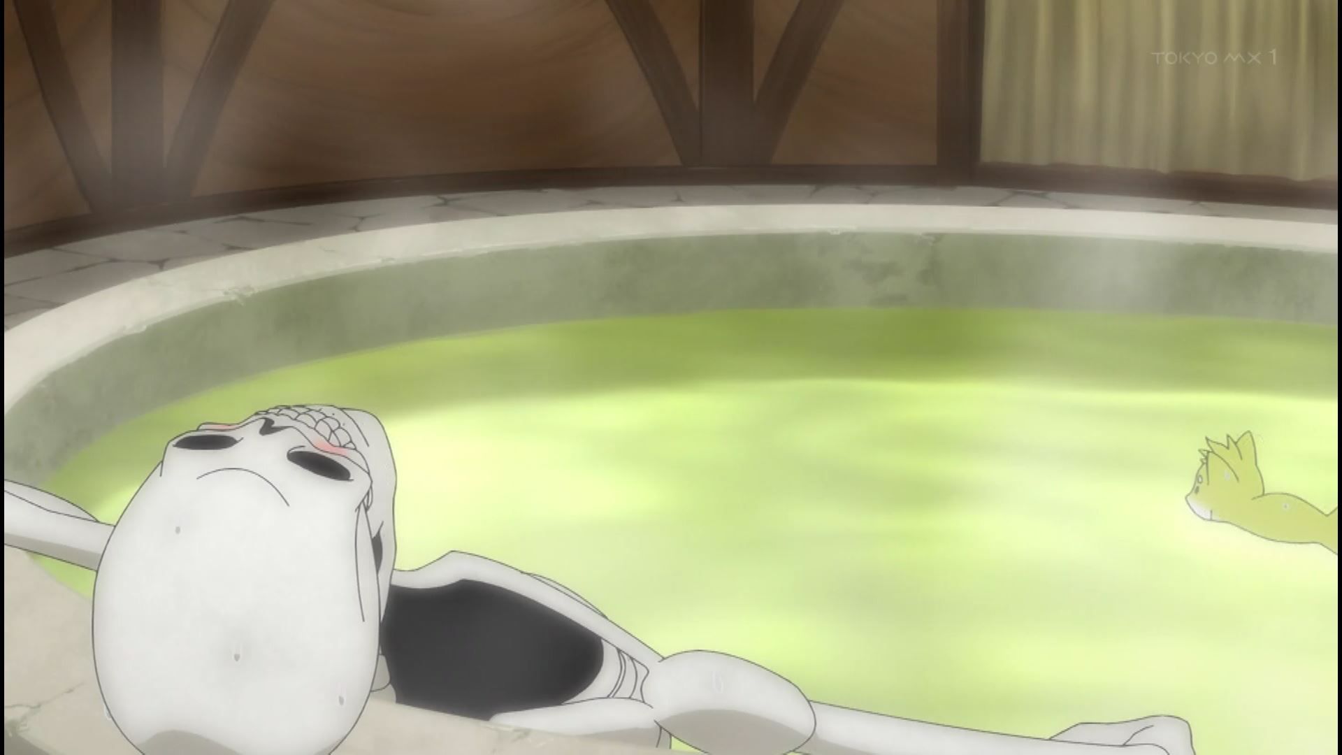 In episode 6 of the anime "Skeleton Knight, I'm Going Out to Another World" a girl takes off her clothes and looks completely naked and erotic 8