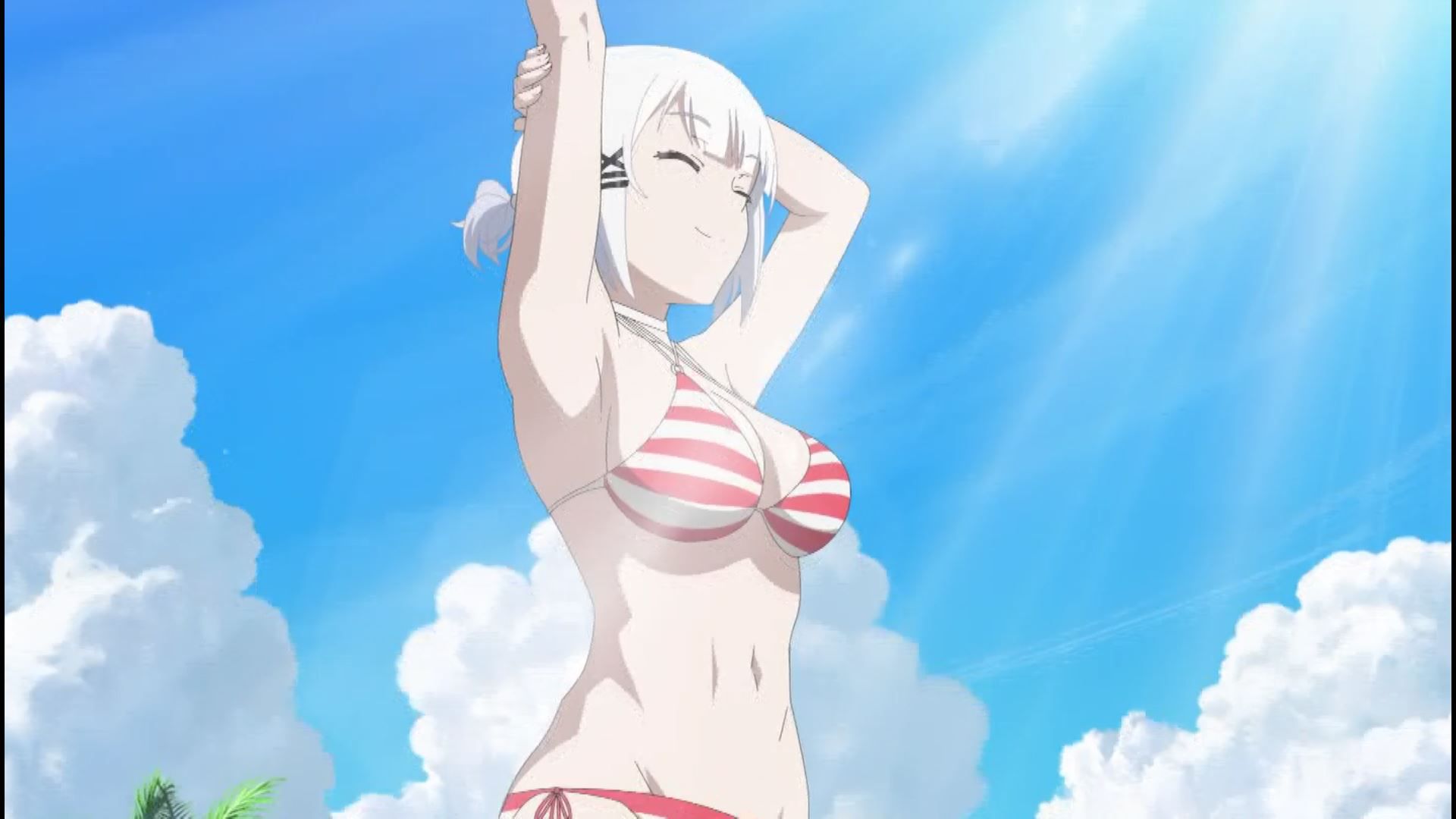 The anime "The Detective is already dead." Erotic boob and butt whiplash swimsuit scene in episode 5! 5