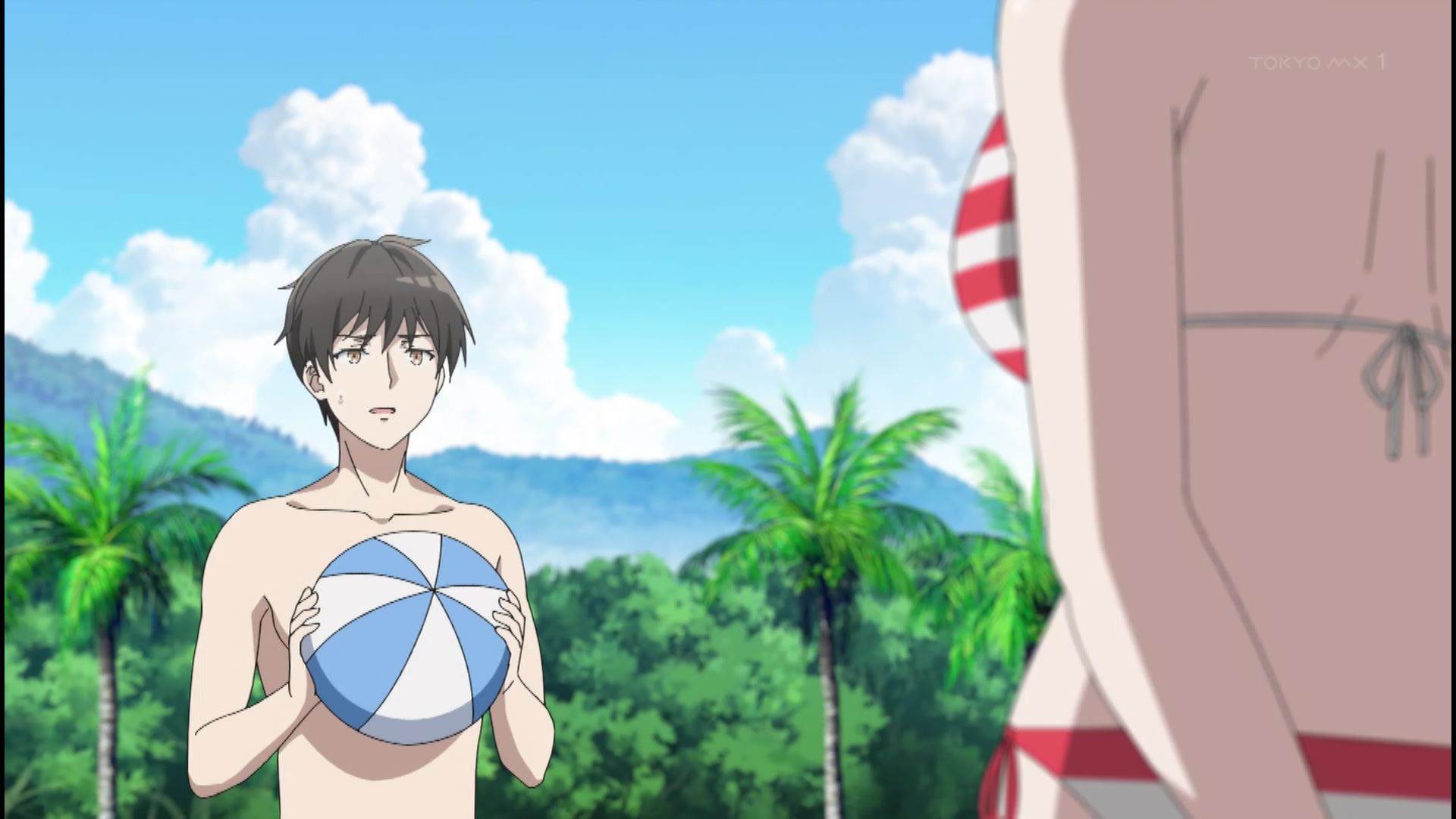 The anime "The Detective is already dead." Erotic boob and butt whiplash swimsuit scene in episode 5! 7