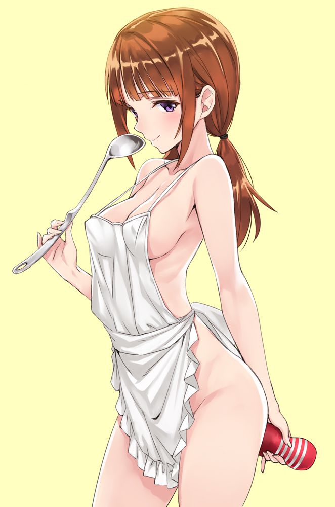 【Secondary erotica】Here is an erotic image of a girl who wants to her body in a naked apron 25
