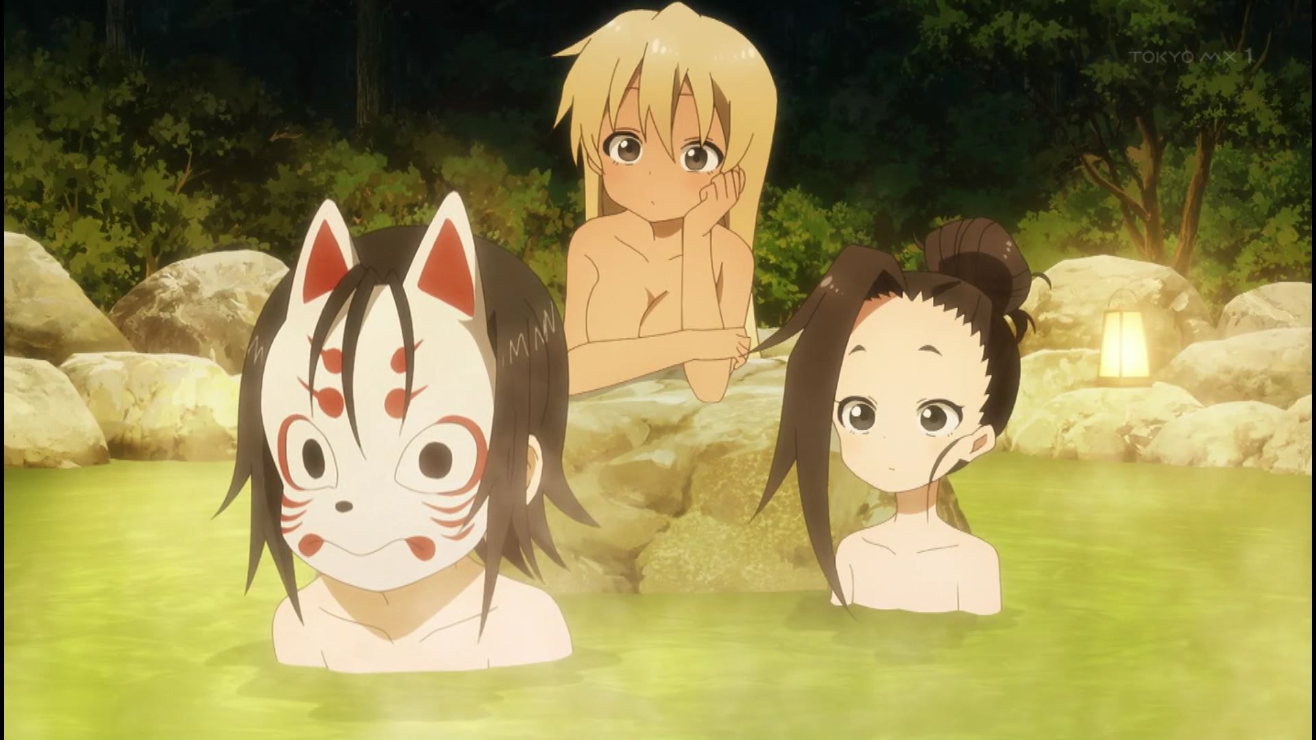 In episode 6 of the anime "Kunoichi Tsubaki no Breast Uchi", the girl's small breasts are seen in a full view erotic bathing scene, etc! 20