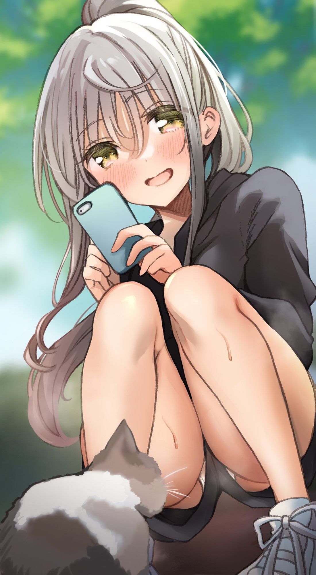 "Where are you looking~?" A soft-looking defenseless crotch image ♪ of a girl squatting with her eyes 20