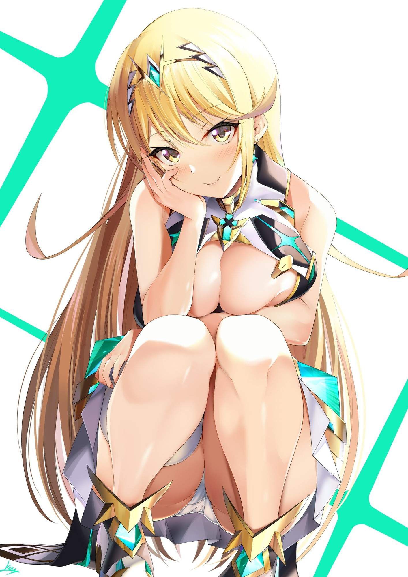 "Where are you looking~?" A soft-looking defenseless crotch image ♪ of a girl squatting with her eyes 26