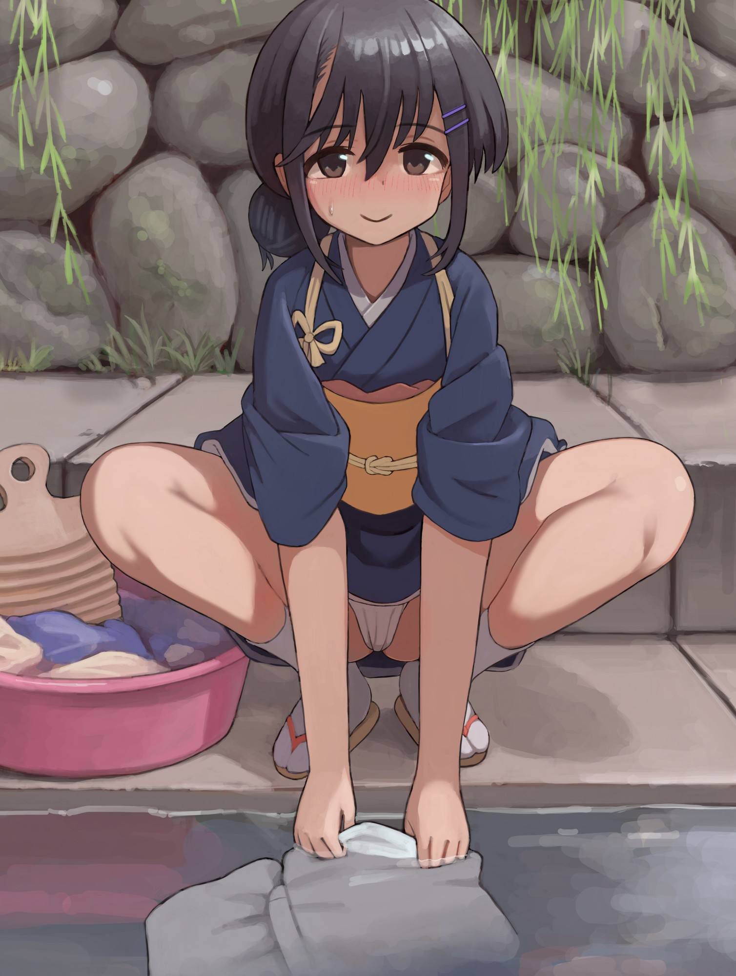 "Where are you looking~?" A soft-looking defenseless crotch image ♪ of a girl squatting with her eyes 47