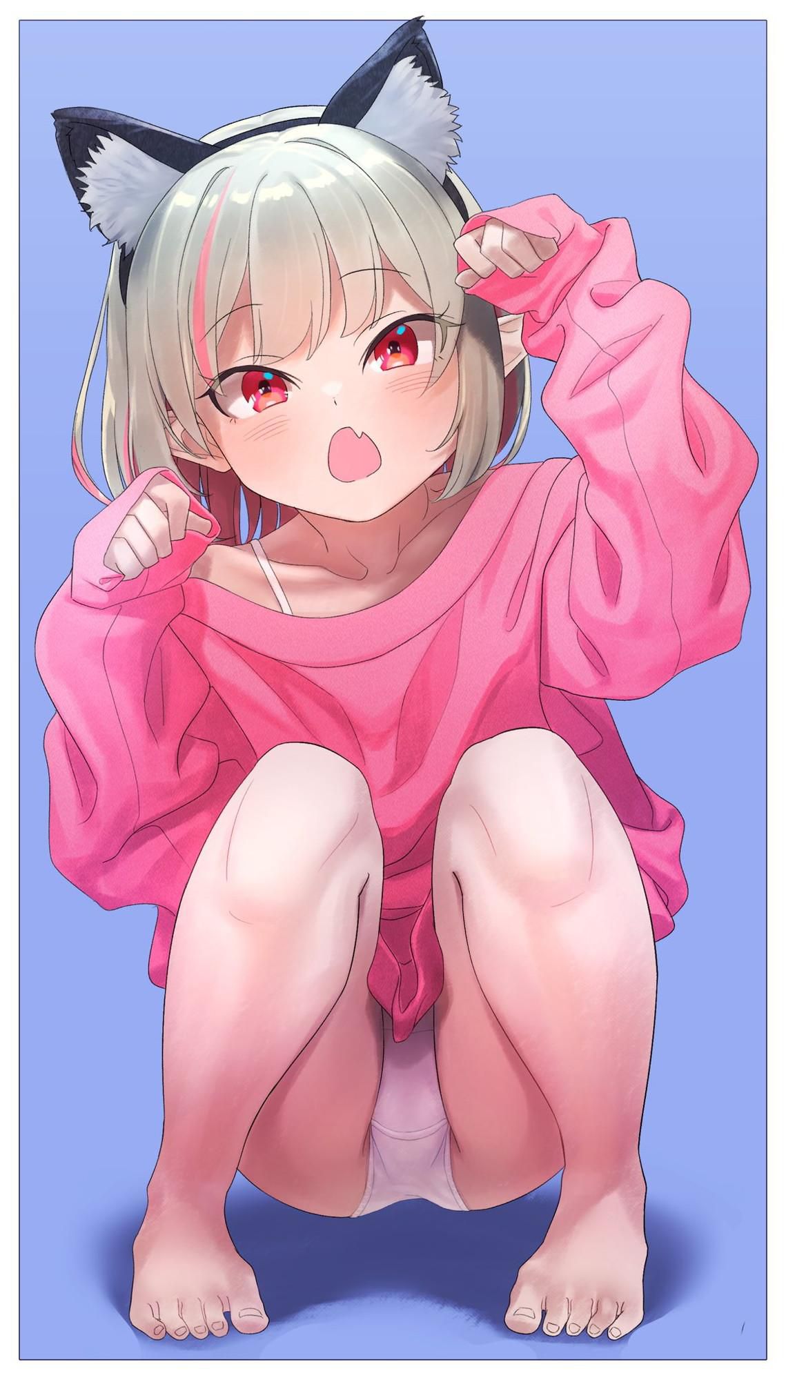 "Where are you looking~?" A soft-looking defenseless crotch image ♪ of a girl squatting with her eyes 48