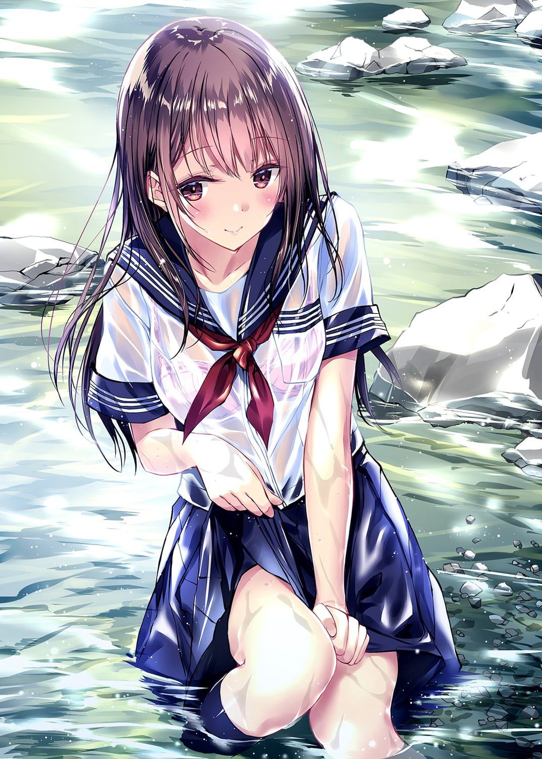 Beautiful girls in uniform are also on summer vacation, so why not two-dimensional! Such an image feature ♪ 3
