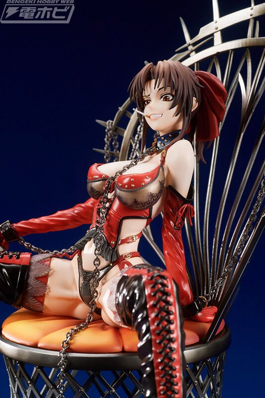 [Black Lagoon] Levi opens his legs in a very erotic bondage figure and shows the full erotic figure 15