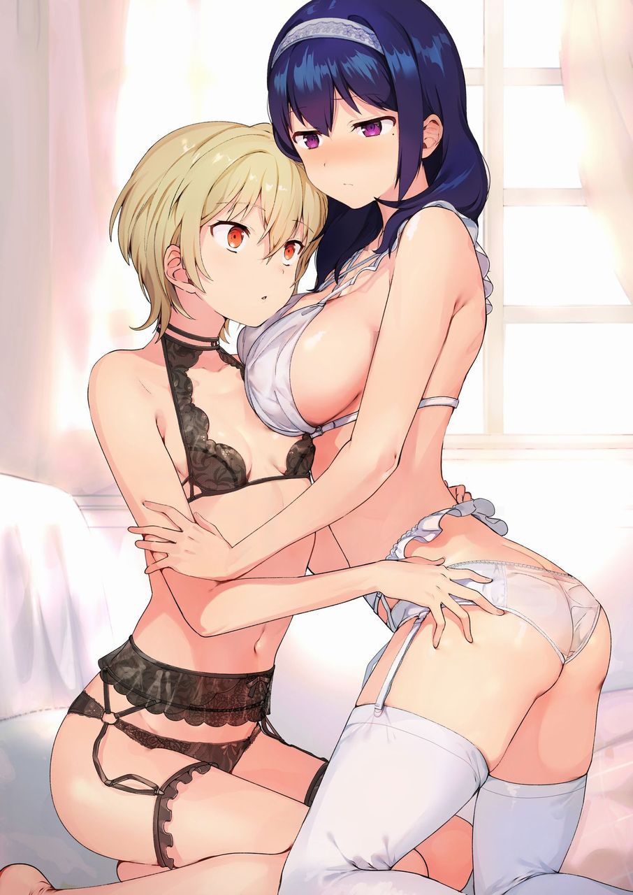 From high school girls to adult sisters! 2D erotic image of thighs too much garter belt 7