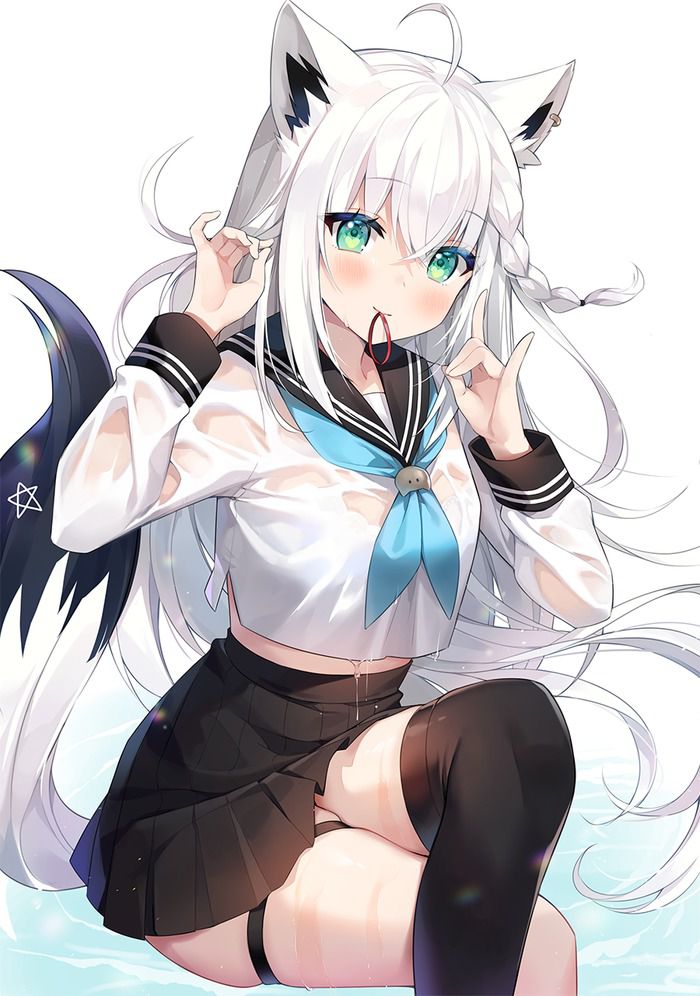 Please give me a little erotic image of a gray-haired girl! Part2 39