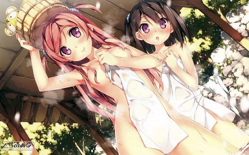 Girls exposing an unprotected figure of one bath towel [40 pieces] 21