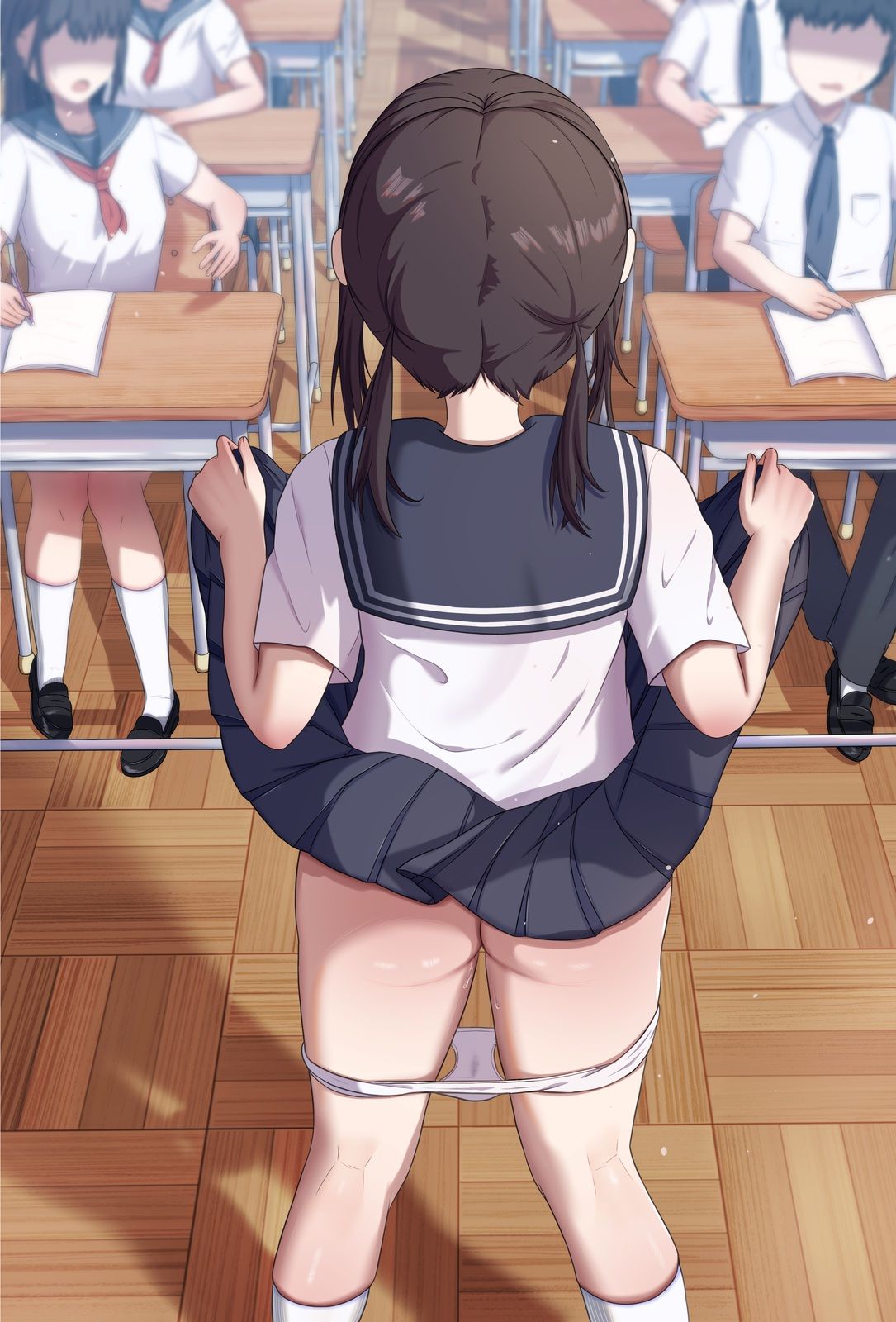 There is almost one perverted exhibitionist in the school class! Part 5 1